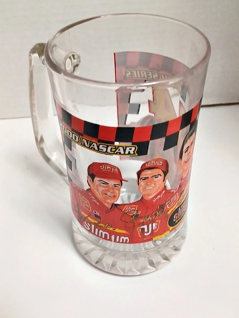 NASCAR Busch Series #14 Checkered Racing Mug Red & Clear